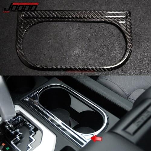 For Toyota Tundra 2014-2020 2021 Real Carbon Fiber Car Centre Console Water Cup Holder Frame Panel Cover Trim Sticker Decoration
