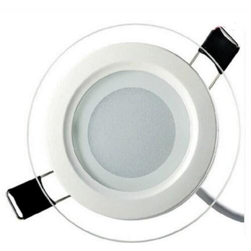AC 110V 220V 6W 12W 18W 3 colors LED Panel Downlight Round Glass Panel Lights Ceiling Recessed Lamps