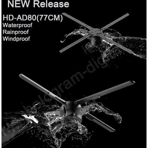 New 2021 waterproof IPX6 wifi app cloud splicing holographc projecter 3d hologram led fan player