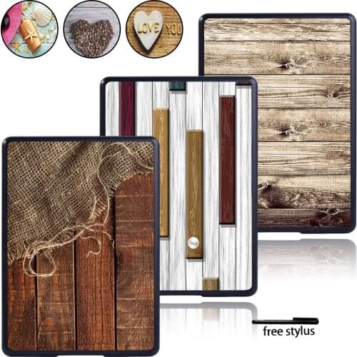 Shockproof Hard Shell Case Cover for Amazon Kindle 10th / 8th Paperwhite 1/2/3/4 Lightweight Wood Grain Tablet Cover Shell