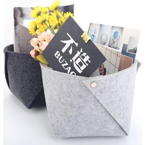 Folding Storage Basket Key Clothing Storage Tray Nordic Felt Office Desk Supplies Organizer Basket Home Decor