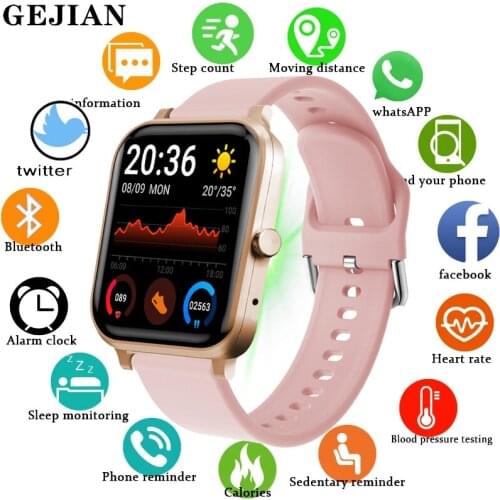 GEJIAN New Fashion Smart Watch Women Bluetooth Call For Android Ios Waterproof Sports Fitness Tracker Smartwatch Men For Xiaomi