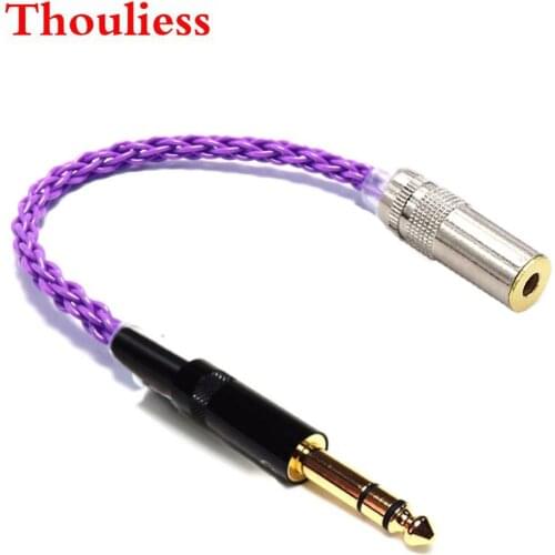 Thouliess HIFI 6.35mm TRS Male to 4.4mm Balacned Female Audio Adapter Cable Silver plated 4.4mm to 6.35mm Adapter Connector