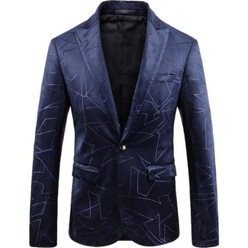 High-end mens suits dress digital printing clothes blue European American new products for autumn winter fashion clothing