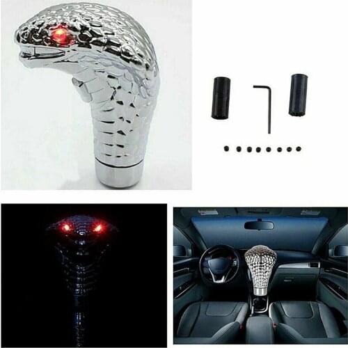 Universal Auto Car Manual Gear Shift Knob Stick Led Eyes Chrome Cobra Snake Cool Shift Lever For BMW Toyota Honda