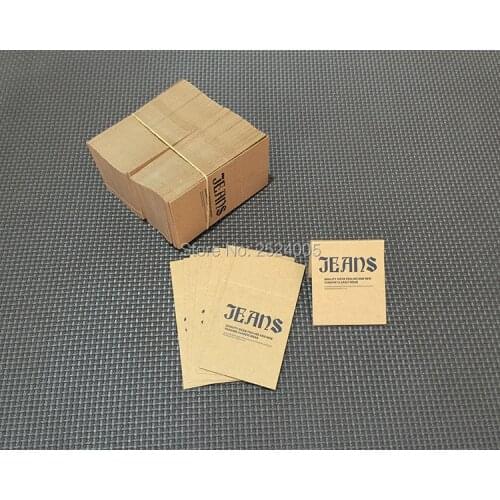 Jeans waist card jeans kraft paper tag trousers waist card clothing printed tag 100 pcs a lot