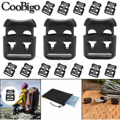 50pcs Plastic Black Elastic Shoe Lace Shoelace Buckle Rope Clamp Cord Lock Stopper Run Sports Clips Apparel DIY Accessories