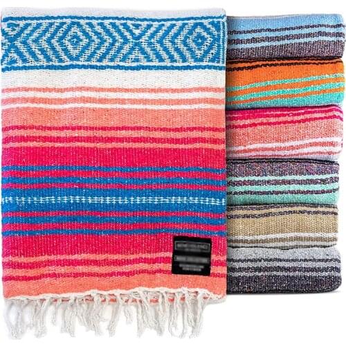 130*180 Mexican Yoga Blanket Handwoven Yoga Towel Pilates Blankets Fitness Workout Supplies Beach Picnic Outdoor Camping Blanket
