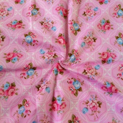 160cm Pink Rose floral fabric 100% White cotton fabric flower textile clothing for patchwork fabric tecidos