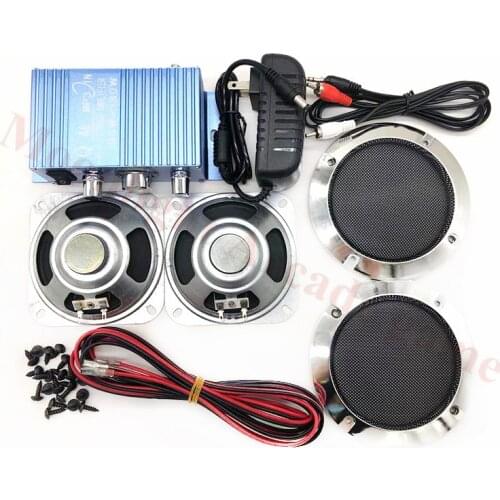 Arcade Game Cabinet Audio DIY Kit 180W Stereo Amplifier PC Car DVD MP3 Music Player 4 Inch Speaker Grille Cable