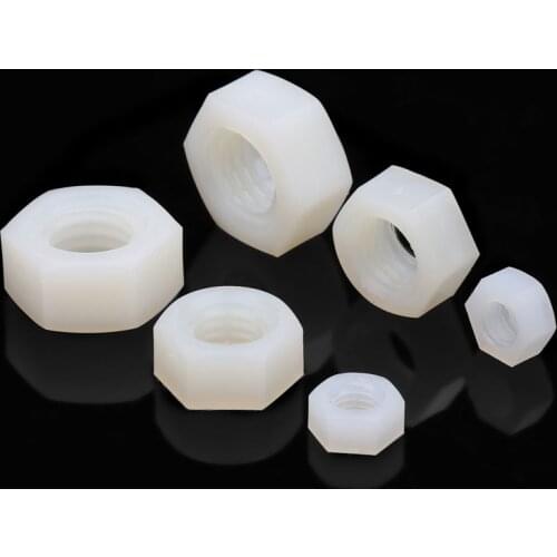 White Nylon hexagon nut hex plastic Nut M2 M2.5 M3 M4 M5 M6 M8 M10 M12 M14 - M20
