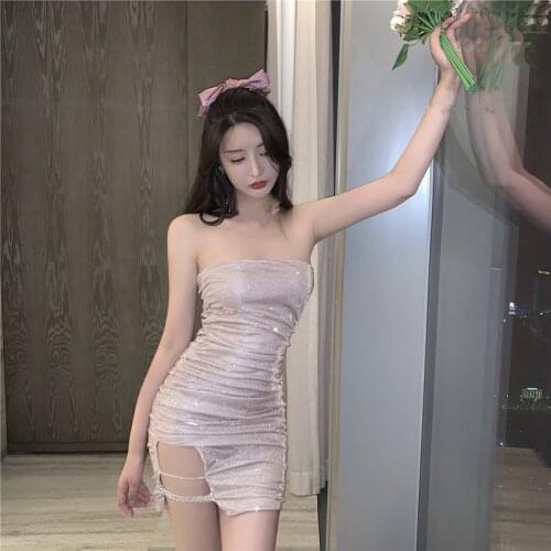 C3241 2021 summer new women fashion temperament sexy backless slim slit wrap hip dress cheap wholesale