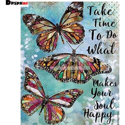 Dpsprue Full Square/Round Drill 5D DIY Diamond Painting "Butterfly"3D Diamond Embroidery Mosaic Cross Stitch Home Decor Gift