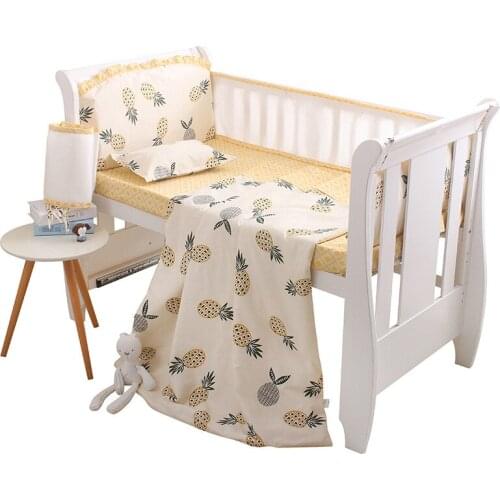 Lace Breathable Type Baby Bed Bumper Set 5Pcs ,Newborn Baby Crib Bumper,Kids Crib Around Cushion ,Baby Cot Protector Pillows