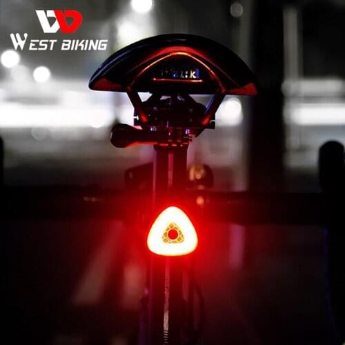 WEST BIKING Bike Rear Light Flashlight Mountain Road Bicycle Tail Light Auto Start/Stop Brake Sensing LED Cycling Lamp Taillight