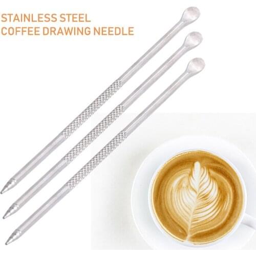 Coffee Drawing Needle Barista Cappuccino Espresso Coffee Decorating Latte Art Pen Tamper Needle Creative Fancy Coffee stick tool