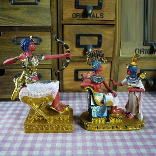 CREATIVE ANCIENT EGYPT PHARAOH ART SCULPTURE CLEOPATRA FIGURINE RESIN CRAFTS DECORATIONS FOR HOME BIRTHDAY GIFT R3696