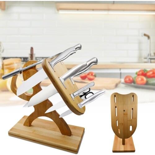 Creativity Human-shaped Cutter Holder Wooden Stainless Steel Cutter Block Home Kitchenware Holder Cutter Storage Rack Knife