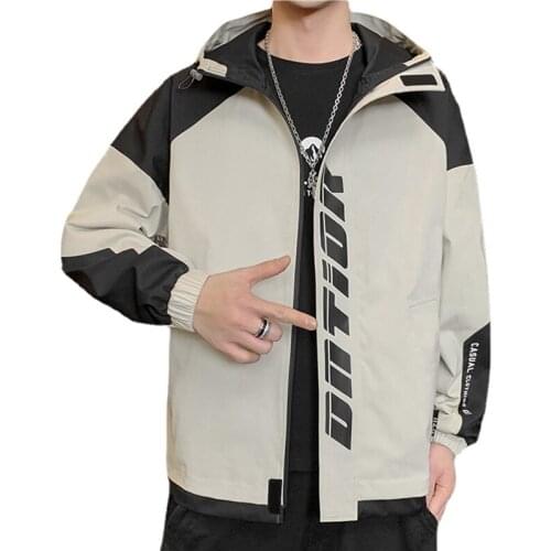 Autumn Mens Hoodie Zipper Cargo Jacket Fashion Fishing Thin Windproof Patchwork OutWear Male Clothes Breathable Quick Dry Coats