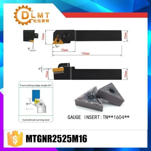 MTGNR2525M16 91 Degree External Turning Tool Holder For TNMG160404 TNMG160408 Used on CNC Lathe Machine