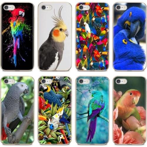 For Samsung Galaxy A10 A40 A50 A70 A3 A5 A7 A9 A8 A6 Plus 2018 2015 2016 2017 Garden flower Bird Ringneck Parrot Soft Skin Case