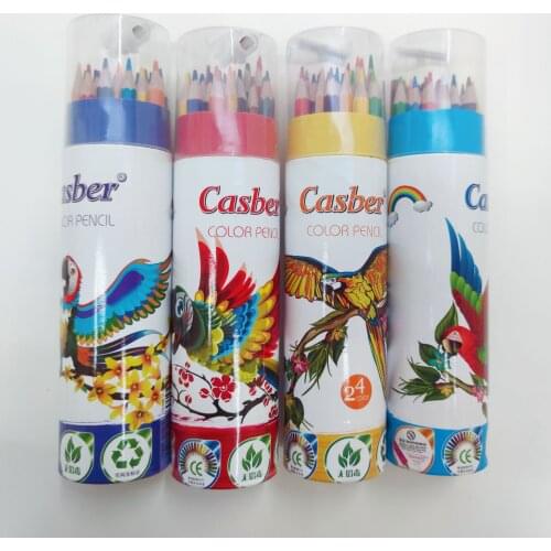 Kashibo 24-Color Tube Environmental Protection Color Non-Wooden Pencil Color Painting Pencil Cross-Border Factory Direct Sales