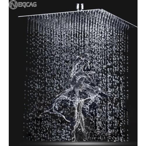 8/6/4inch Multiple Sizes Options Retail Polished Chrome Finish Bathroom Square Rain Shower Head Ceiling Wall Top Sprayer