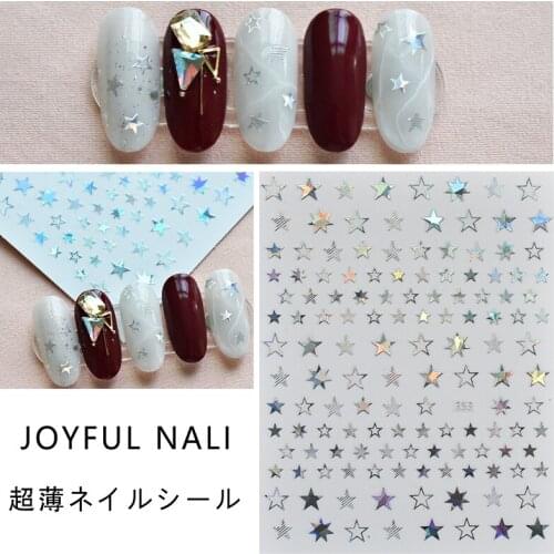 10*8cm 1pcs Maple Leaf Hollow-Star Neon Sticker Holographic Luminous Starlight Fluorescent Nail Art Decals 3D Sticker XF3362NK35