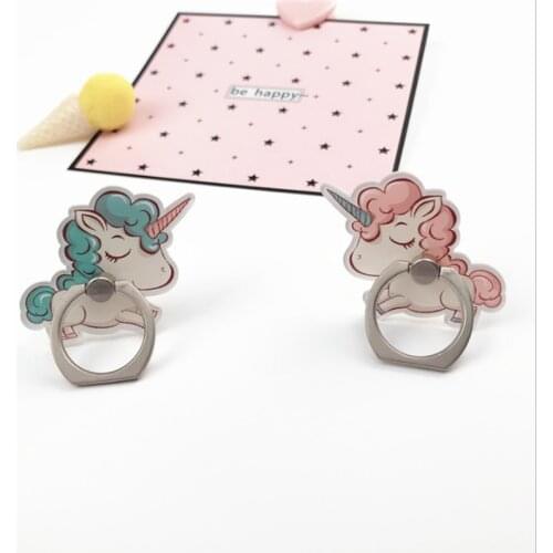 New Arrival Mobile Phone Holder Finger Ring Holder Rainbow Unicorn Phone Ring Holder Cartoon Phone Stand Support