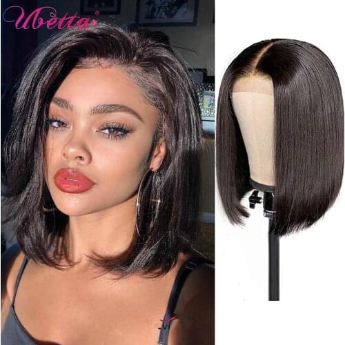 Closure Lace Short Bob Wigs 4*4 Lace Front Human Hair Wigs Straight Bob Wig For Black Women 180% Brazilian Remy Wig Human Hair