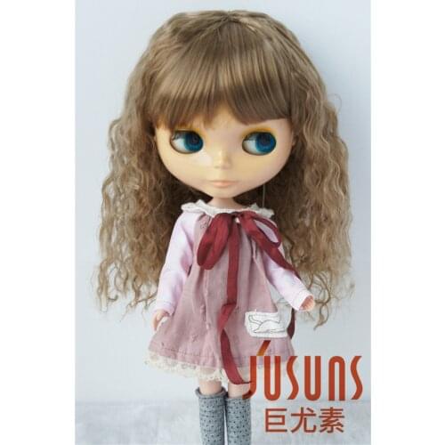 JD041 9-10 inch Soft Cabbage Long Wave Doll Wigs Syntheitc mohair BJD wigs fashion Doll Accessories