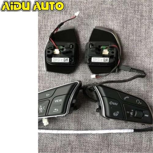 For Audi A4 B9 8W A5 B9 Tiptronic black Big chrome Steering Wheel Shift Paddle & button support liquid Crystal Virtual Cluster
