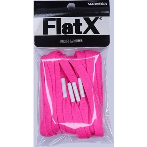 FlatX 8mm Hot Pink/ White Metal Tips Shoelaces High Quality Professional Sneaker Laces Shoelace Lacet