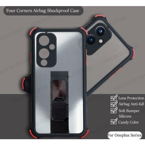 Candy Color Airbag Shockproof Phone Case For Oneplus 9 Pro 8T 9R Clear Matte Kickstad Phone Cover For One Plus Nord N100 N10 5G
