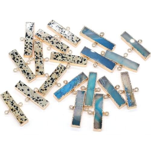 Rectangle Semi-precious Connector Charms For DIY Necklace Handiwork Sewing Craft Jewelry Accessory Making