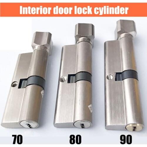 Extended interior door lock core universal small 70/80/90mm bedroom door wooden door handle lock core With 3 keys