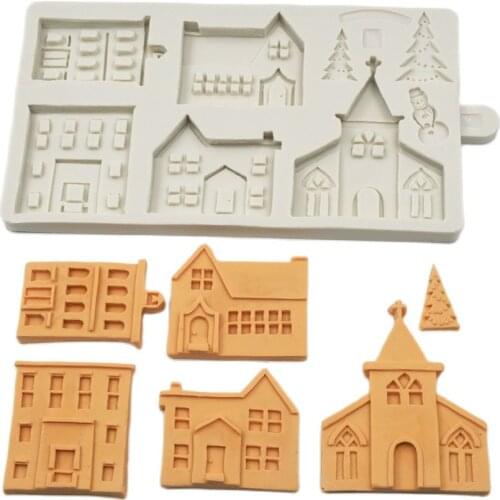 Christmas Gingerbread House Silicone Mold Fondant Mould Cake Decorating Tools Chocolate, Gumpaste, Sugarcraft, Kitchen Gadgets