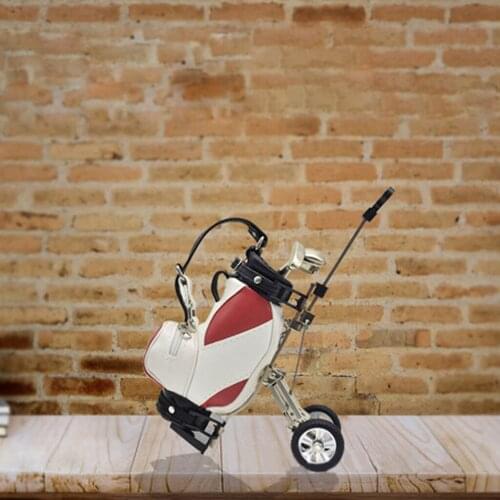 Golf Pens with Golf Bag Holder Novelty Gifts with 3 Pcs Aluminum Pen Office Desk Golf Bag Pencil Holder Golf Pens with Golf Bag