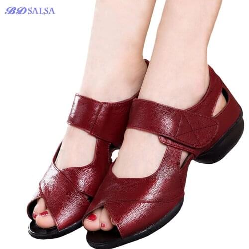 Modern Women Square Dance Shoes Jazz Dancing Shoe Fitness Sports Sneakers For Femals Sandals Cowhide Breathable Soft Comfortable