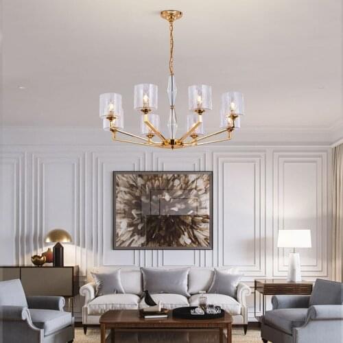 Modern LED Crystal Chandeliers Lamp Fixtures Luxury lustre de Glass Lights Chandeliers For Living Room Bedroom Lighting