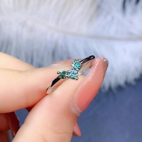 Jewelry 100% Real Moissanite Stud rings for Wedding 925 Silver Moissanite rings Silver Moissanite Jewelry