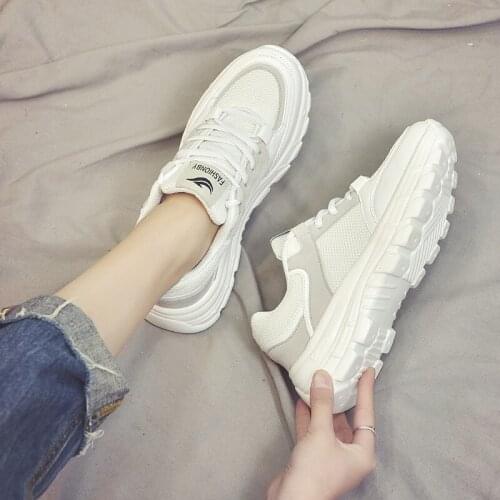 Womens Chunky Sneakers Fashion Women Platform Shoes Lace Up Vulcanize Shoes Womens Female Trainers Shoes Femme Krasovki X7-68