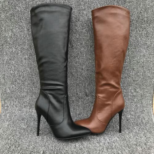 Black Brown Pointed High Ladies Boots Winter Boots for Women Stiletto Heel High Heels Thigh High Boots Knee High Boots Women