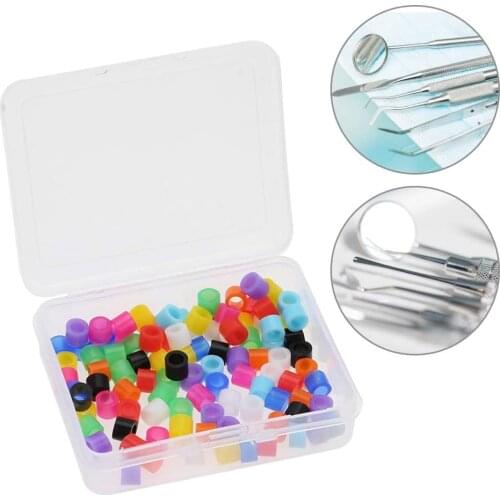 100Pcs Multi-Color Autoclavable Universal Dental Universal Silicone Instrument Color Code Ring Rings