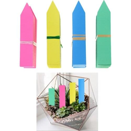 100pcs Plastic Many colors Stake -type kindergarten plants Labels flower pot thick tag marker for plants garden ornaments