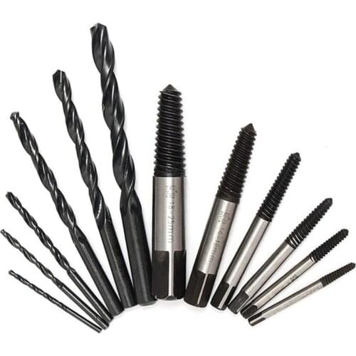 12pcs in 1 Box Broken Extractor Screw Puller Out Set Remover High Quality Steel Tools Drill Durable For Woodworking