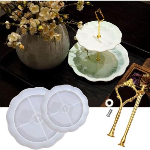 2 Tier Cake Fruit Food Plate Stand Resin Casting Mold Big Plate Fruit Tray Mold
