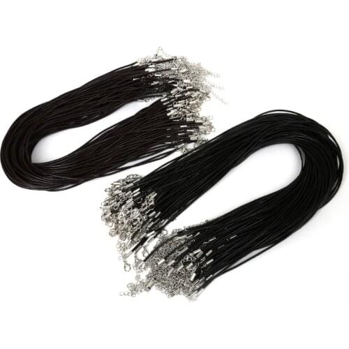 5Pcs/lot 2mm Adjustable Real Leather Cord Rope String For Jewelry Bracelets Necklace Making Lobster Clasp String