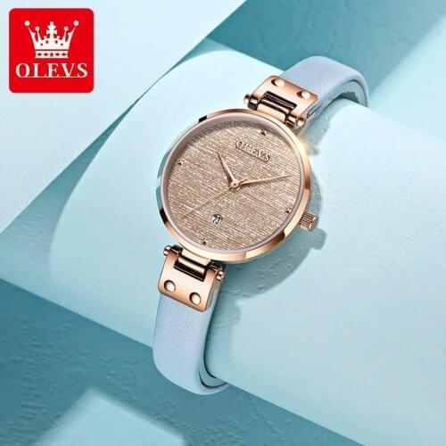 OLEVS Top Brand Women Watches Simple Fashion Ultra thin Leather Ladies Watch Clock Montre Femme Zegarki Damskie Reloj Mujer