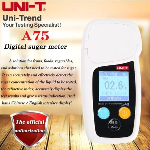 UNI-T A75 digital sugar meter; fruit/milk/beverage high-precision sweetness test sugar detector